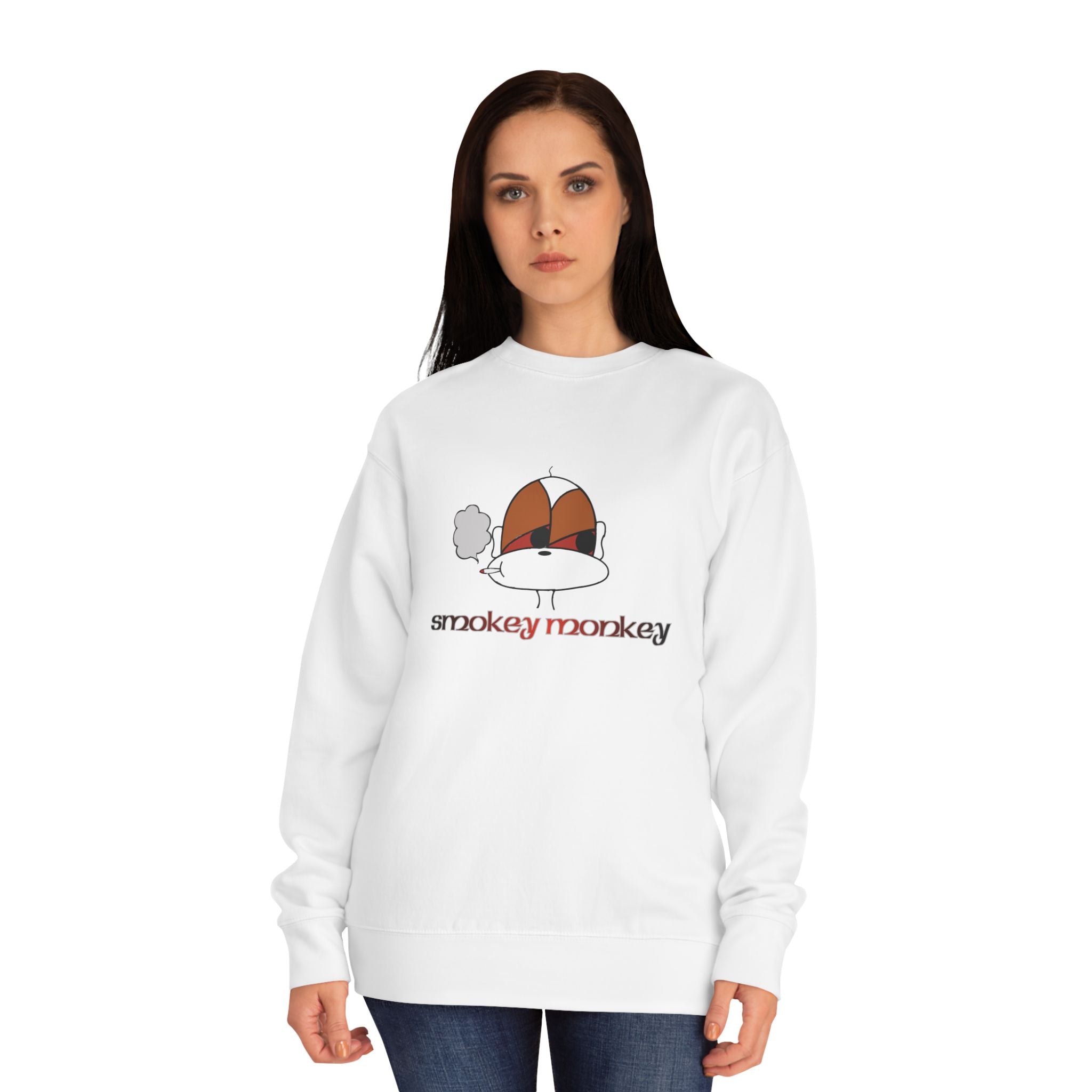 Smokey Monkey Crewneck Sweatshirt – Retro Vapor Cloud Graphic