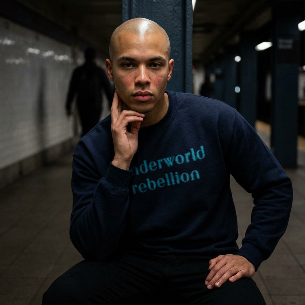 Underworld Rebellion Sweatshirt — Minimalist Gothic Crewneck