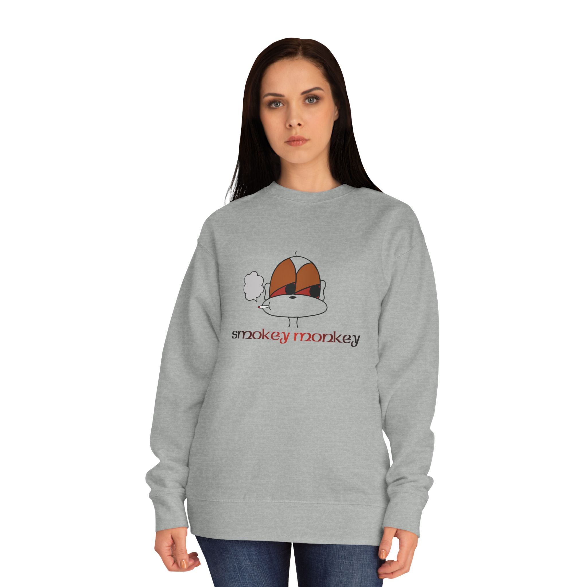Smokey Monkey Crewneck Sweatshirt – Retro Vapor Cloud Graphic