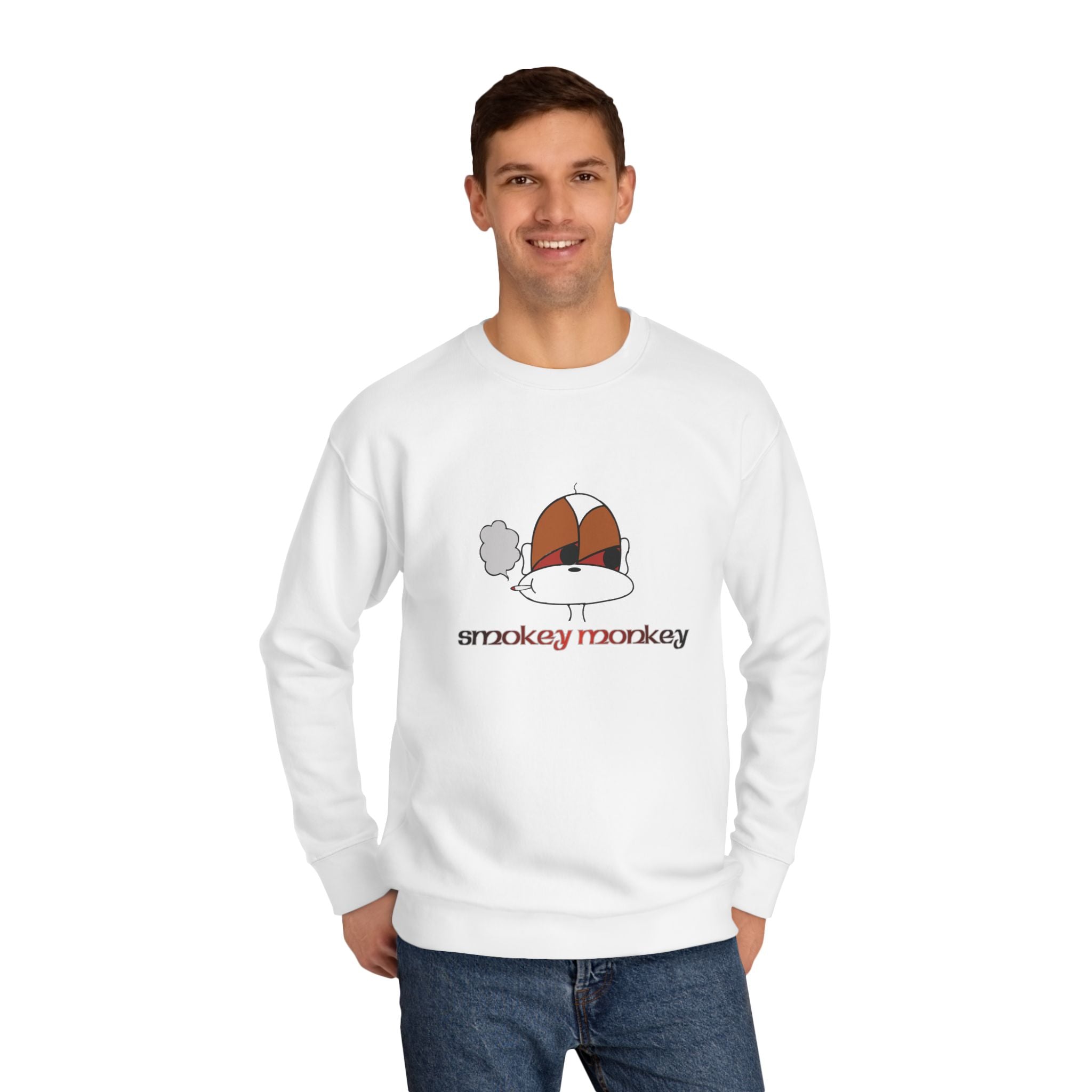 Smokey Monkey Crewneck Sweatshirt – Retro Vapor Cloud Graphic